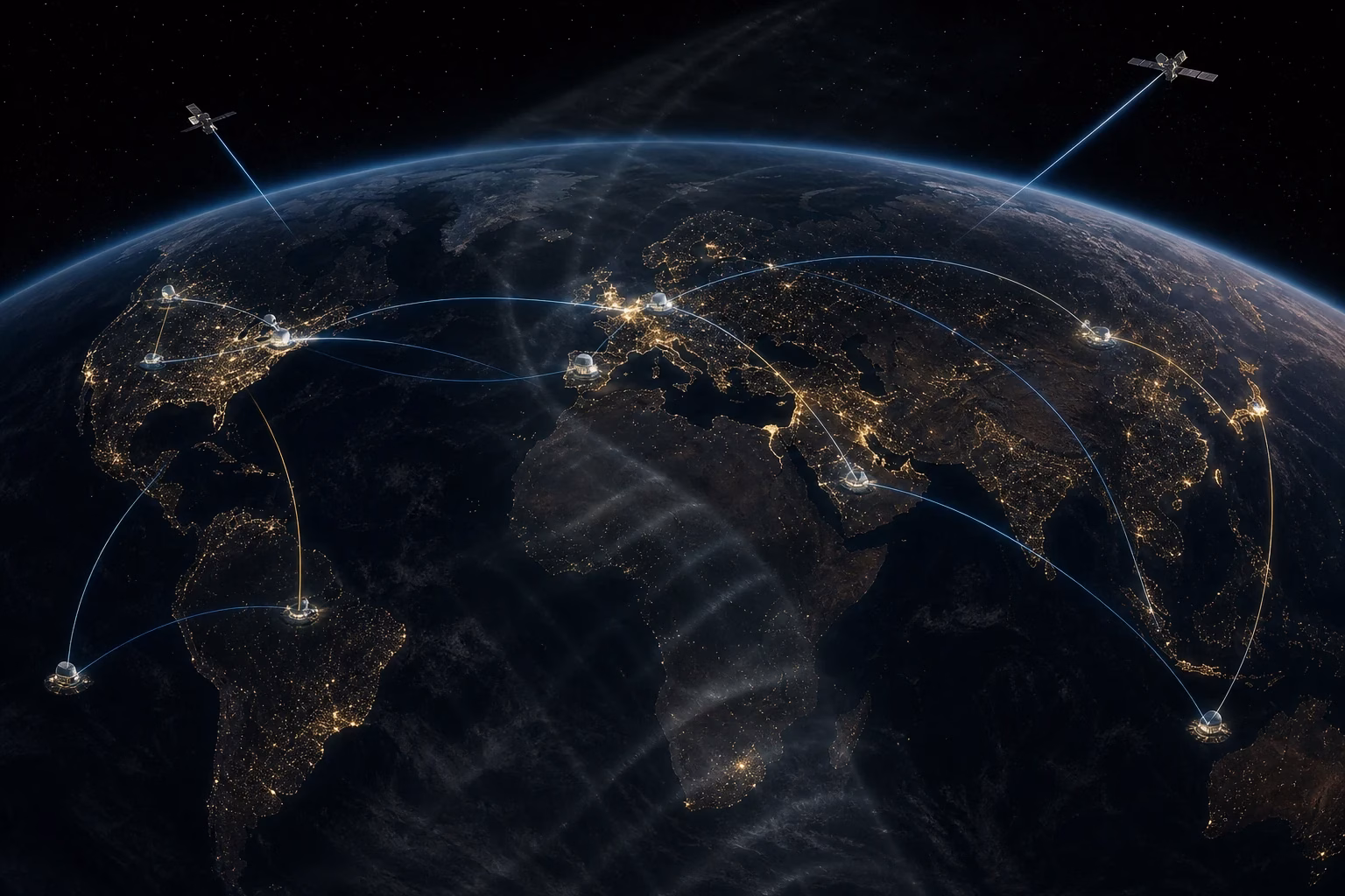 Earth at night connected by a global network of atomic clock laboratories detecting a dark matter wave