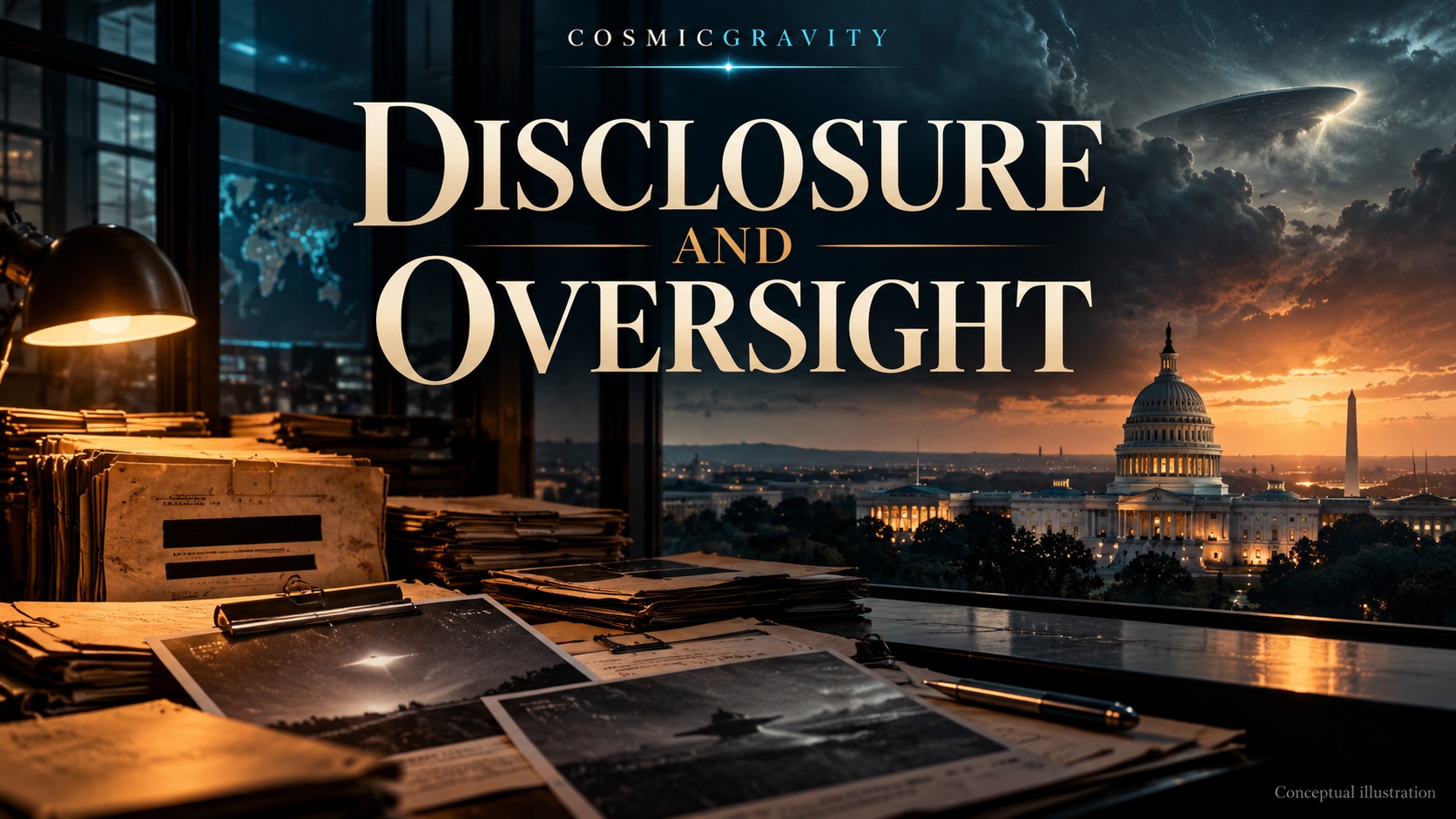 Magazine illustration for Majestic 12 Today (FILE 007): Disclosure, Oversight, and What Comes Next
