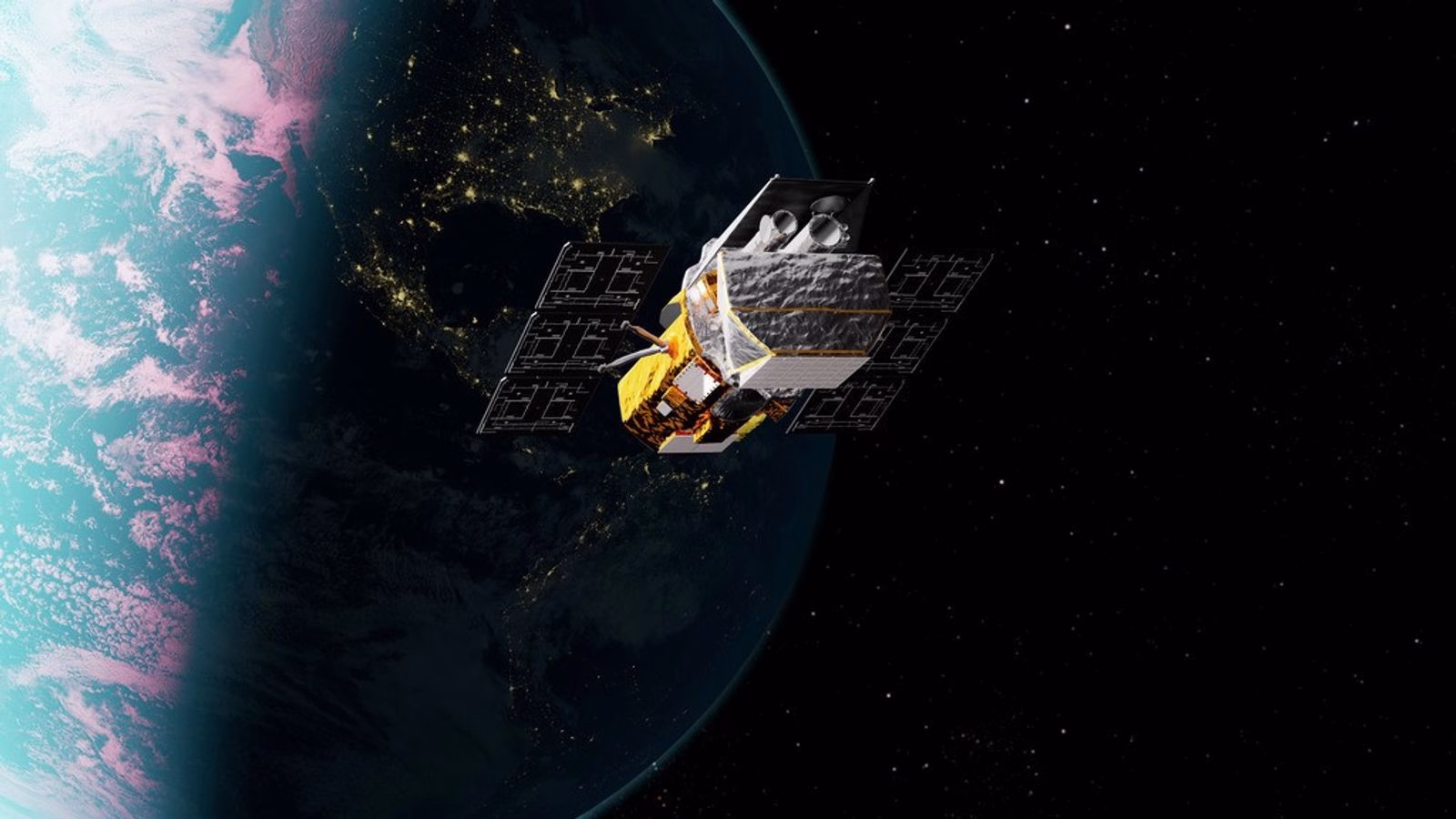 NASA artist's impression of the Swift observatory orbiting Earth