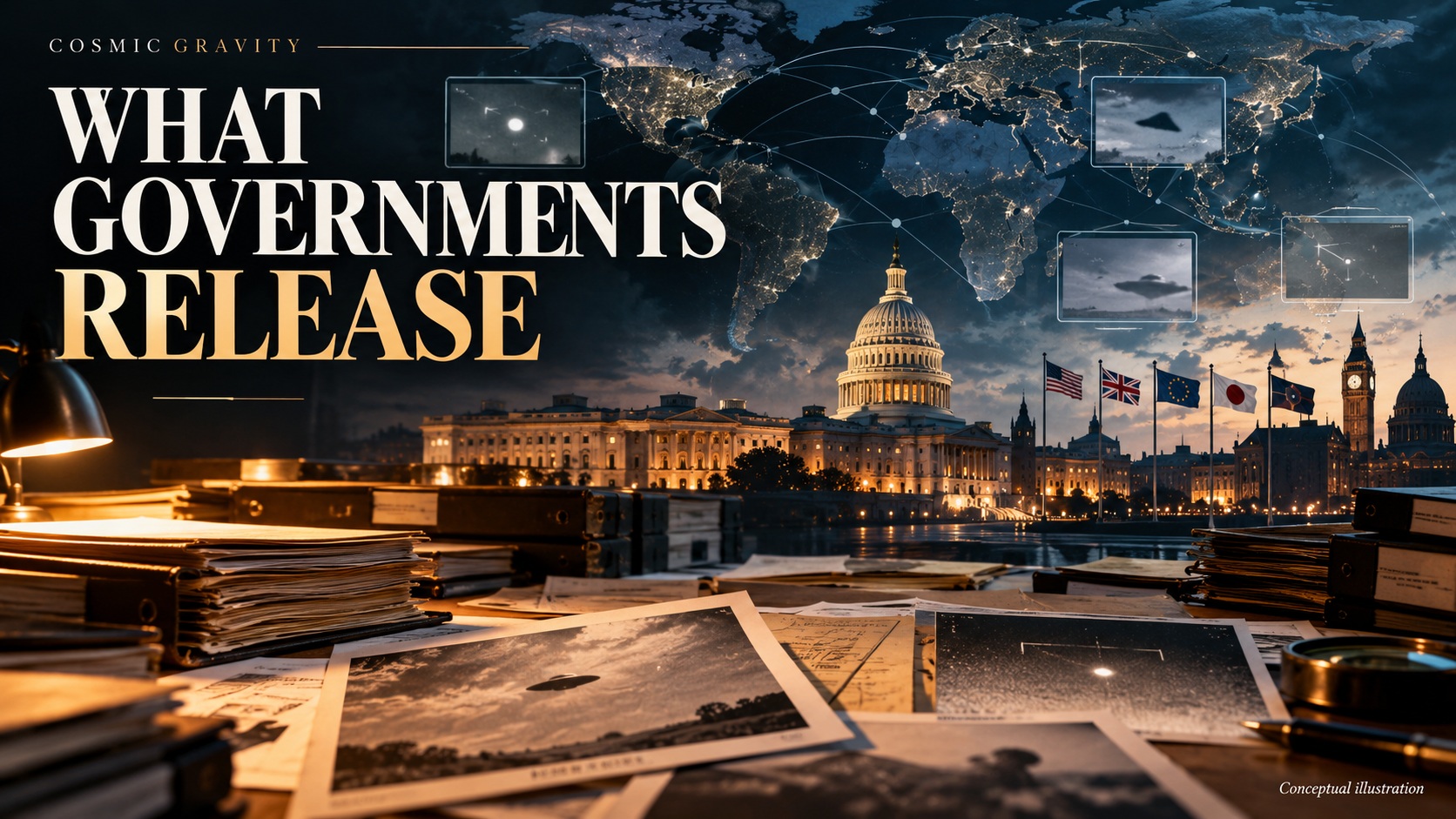 Magazine illustration for The Global UAP Transparency Tracker: What Five Governments Actually Release