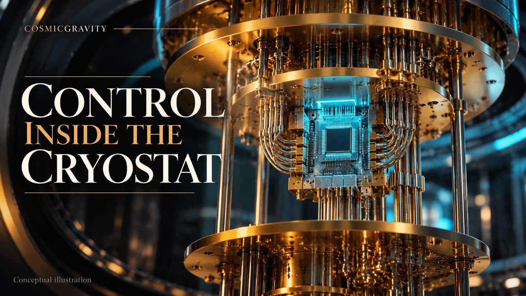 Magazine illustration for A Silicon Quantum Processor That Controls Itself Inside the Cryostat