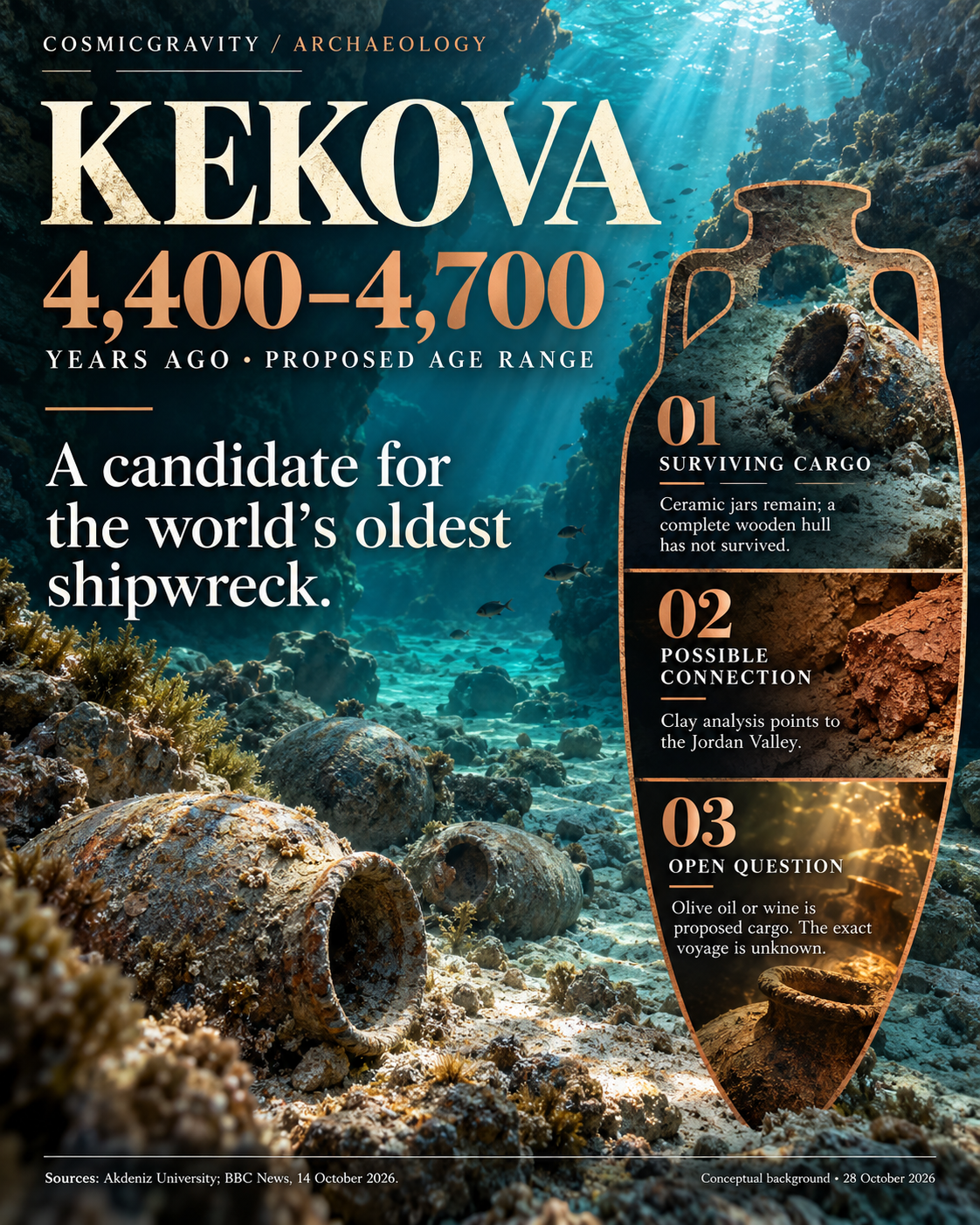 Magazine infographic explaining Could Turkey’s 4,500-Year-Old Cargo Be the World’s Oldest Shipwreck?