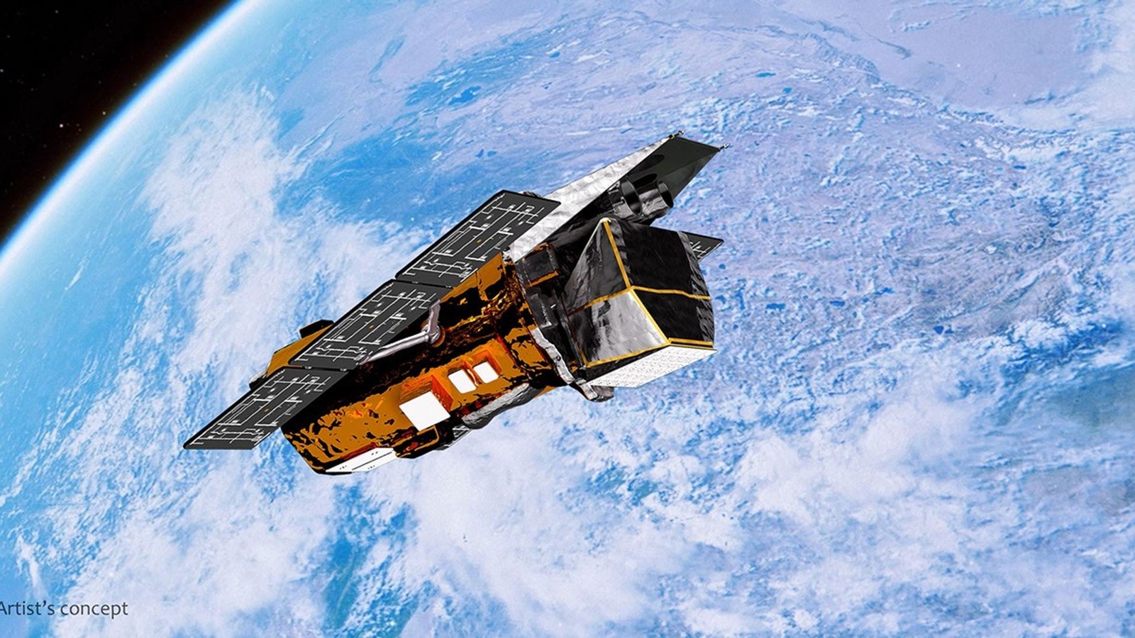 Swift’s Mission Has Ended. Its Last Obstacle Was Earth’s Atmosphere. — feature NASA artist’s concept of the Swift observatory orbiting above Earth